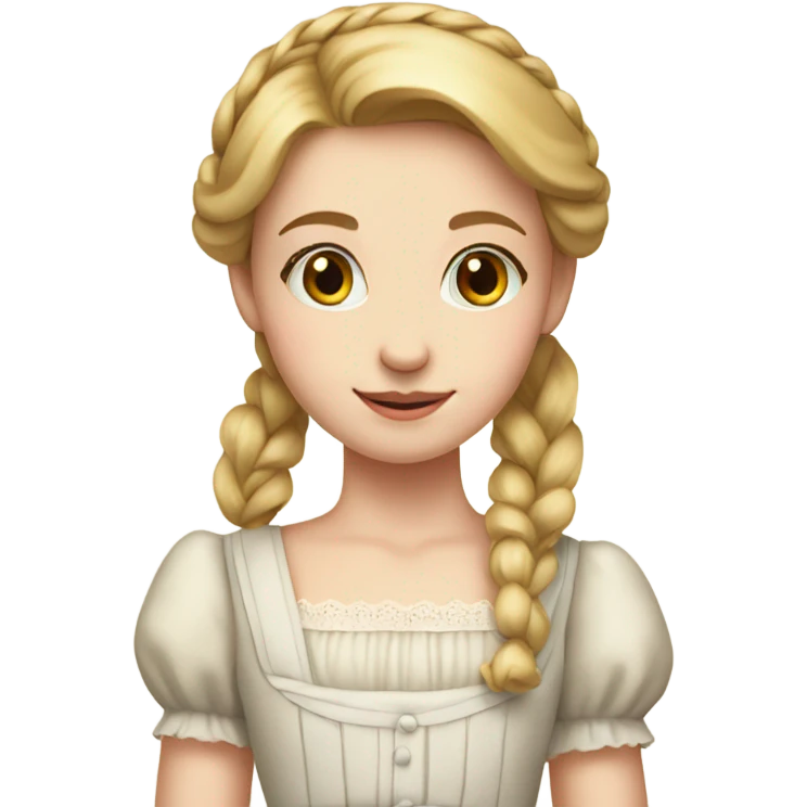 Pale Milkmaid dress girl portrait  emoji