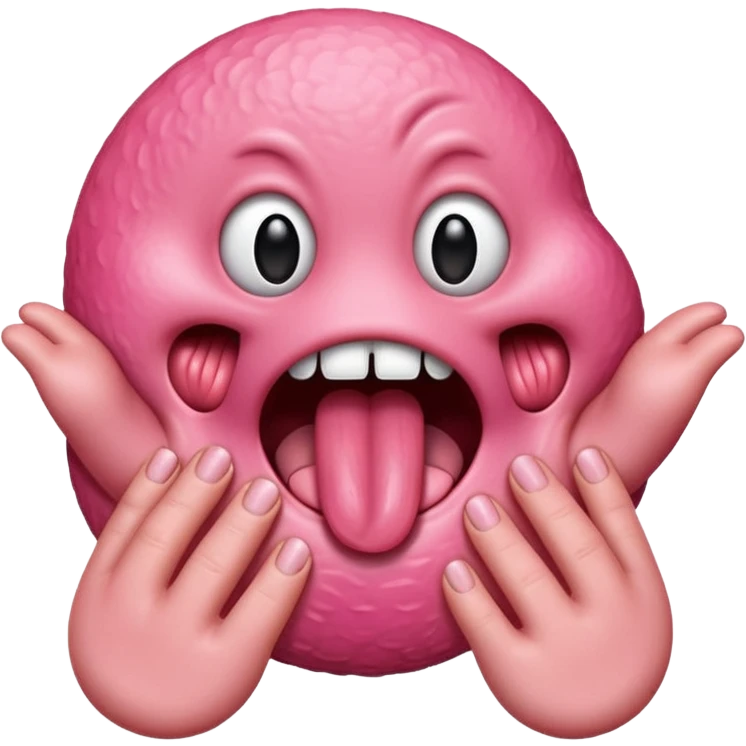 tongue with hands sticking out emoji