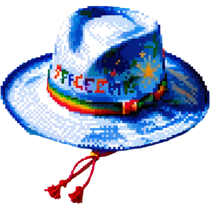 Синяя панамка с разноцветной надписью SPACEME и шнурком, no background emoji