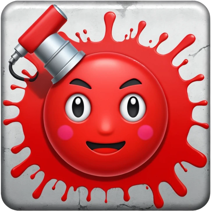 Сделай красное граффити "CNS" emoji