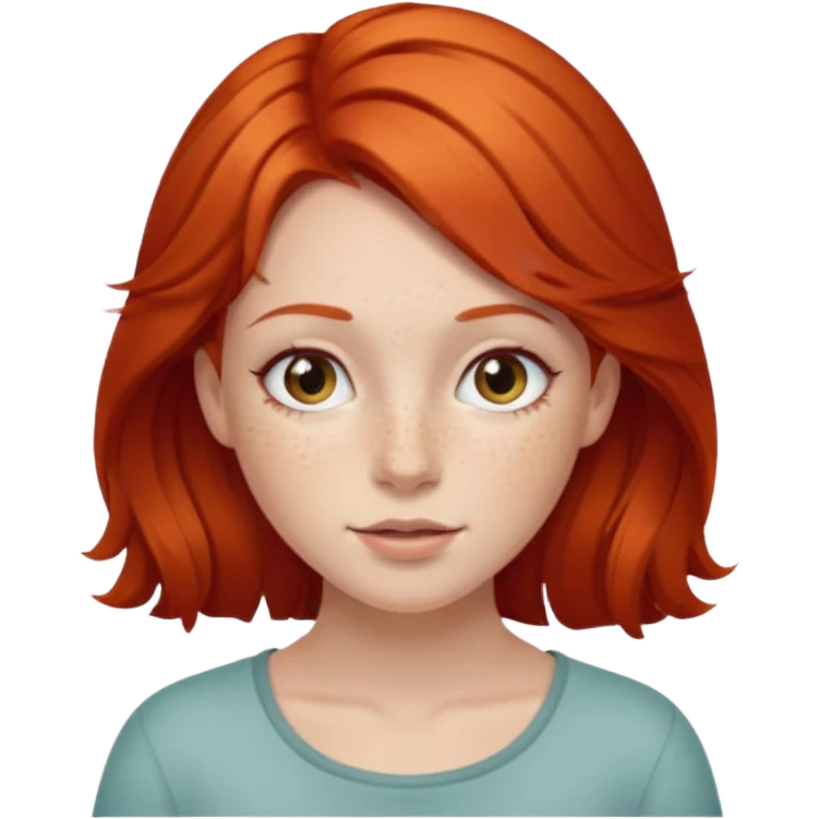 сделай рыжую кокетливую девочку emoji