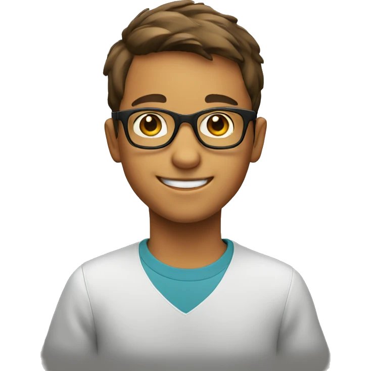 smiling boy in glasses emoji