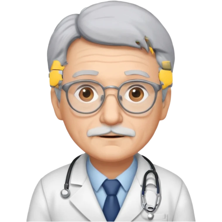 a old doctor wearing glasses emoji