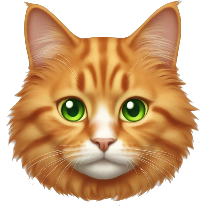 Fluffy orange cat with green eyes  emoji
