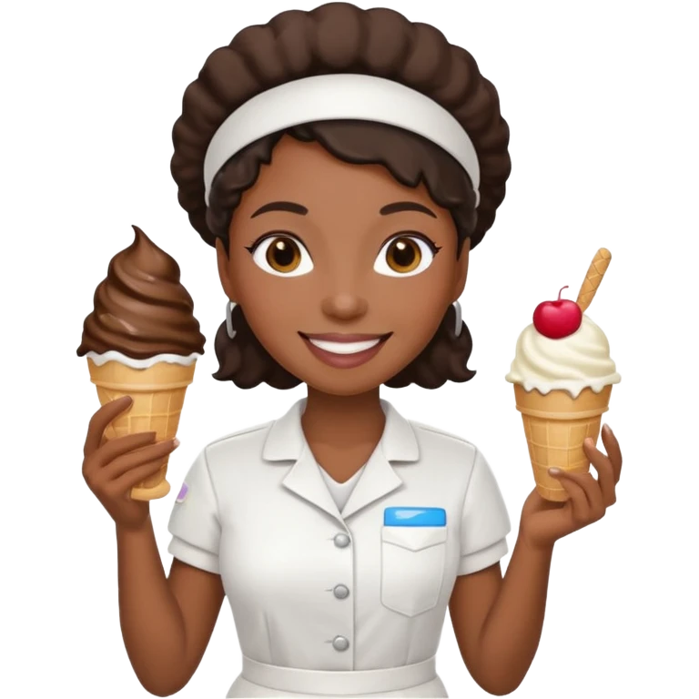 Ice Cream Vendor black woman emoji