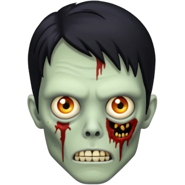 zombie with black hair, simple background emoji