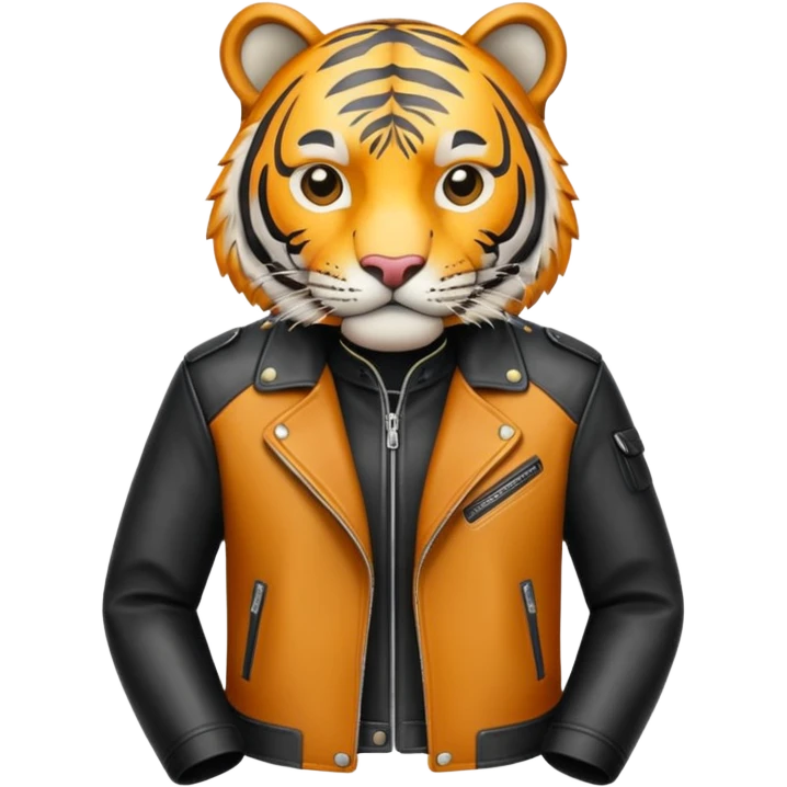 tiger in stylish leather jacket emoji