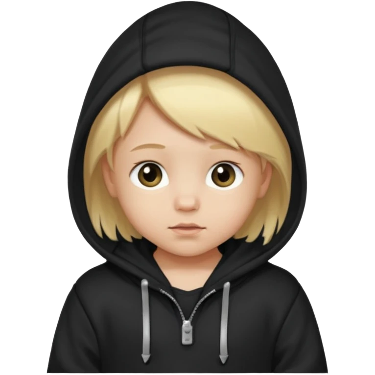 baby with blonde hair and black hoodie emoji