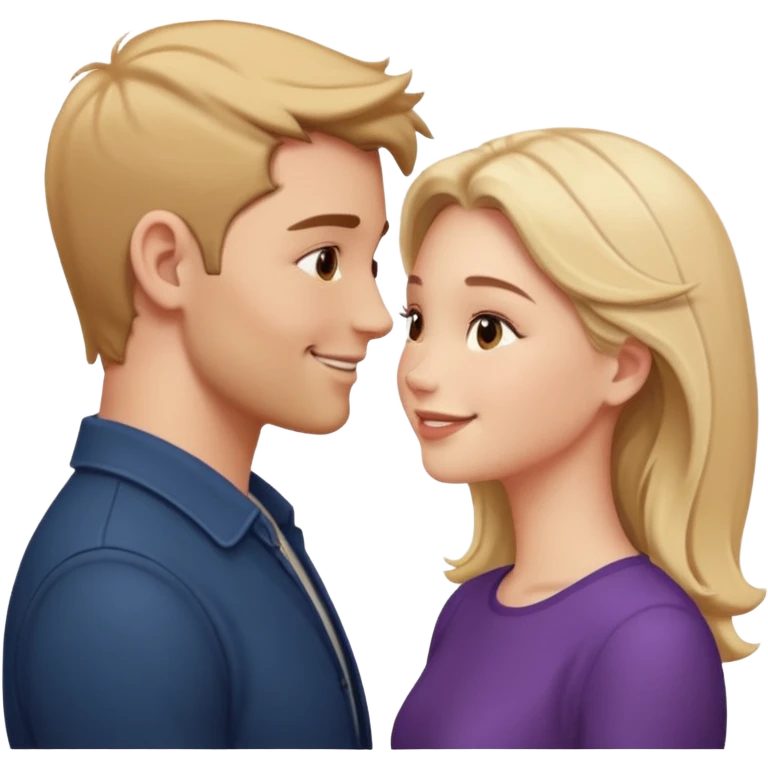 couple in love talking in profile emoji