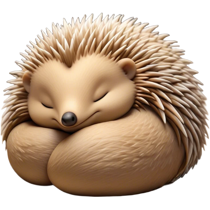 Meme-Worthy Cute Sleeping Echidna Portrait Emoji, Head resting peacefully with a contented smile, showcasing a delightfully compact build and a luxuriously soft spiky fur, eyes shut in a serene, restful nap, Simplified yet hilariously adorable features, highly detailed, glowing with a soft, drowsy light, high shine, relaxed and utterly lovable, stylized with an air of playful laziness, bright and heartwarming, soft glowing outline, capturing the essence of a comically sleepy echidna, so meme‐worthy it feels like it could instantly become the next viral sensation of adorable slumber! emoji