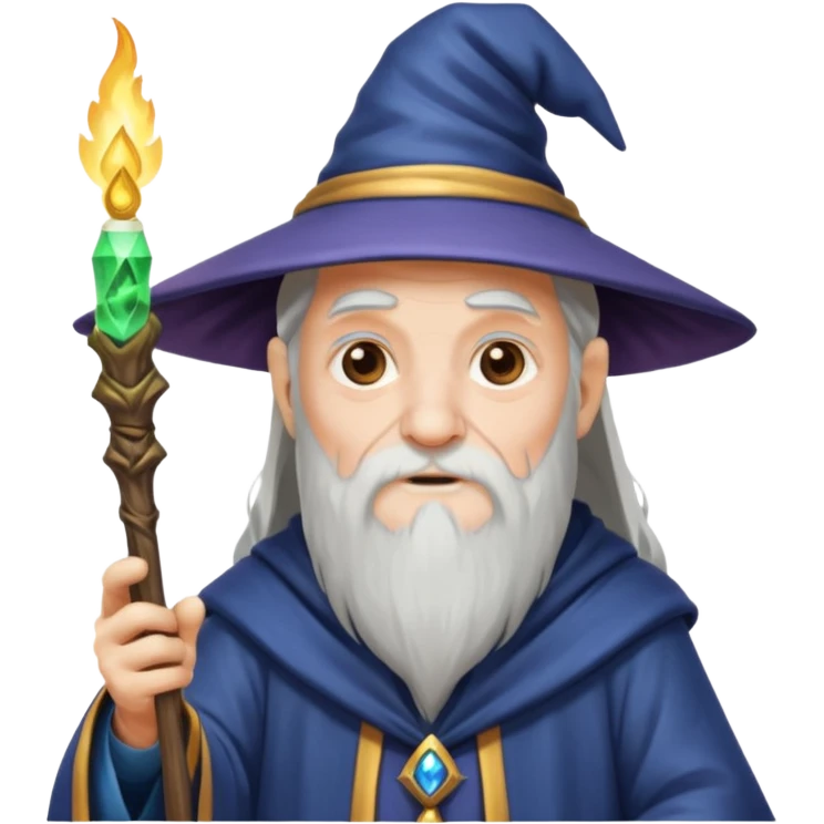 old wizard casting spells emoji