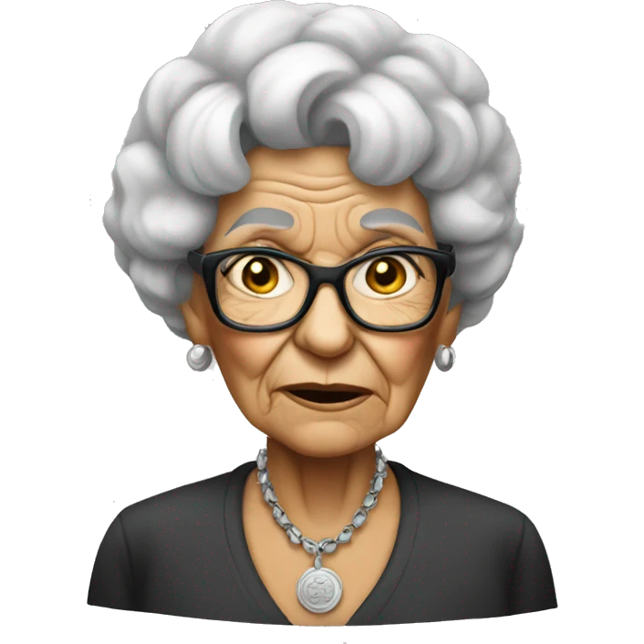 old lady gangsta emoji