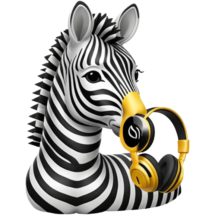 A zebra listening to music emoji