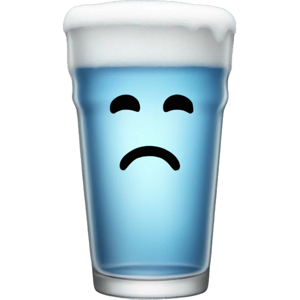 a frosty empty pint glass without a face on it emoji