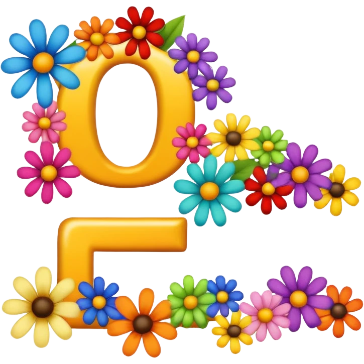 Multicolored flowers that say happy birthday emoji