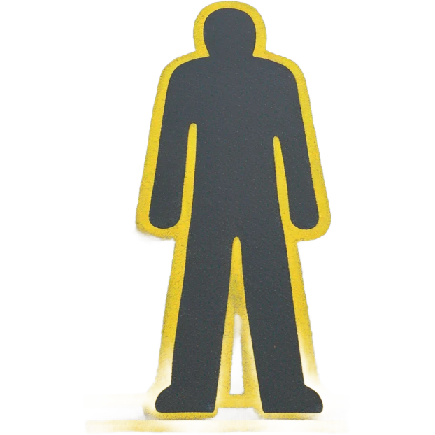 Yellow Chalk outline of man on street emoji