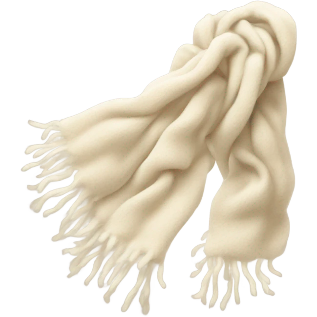 Cream fluffy scarf no person emoji