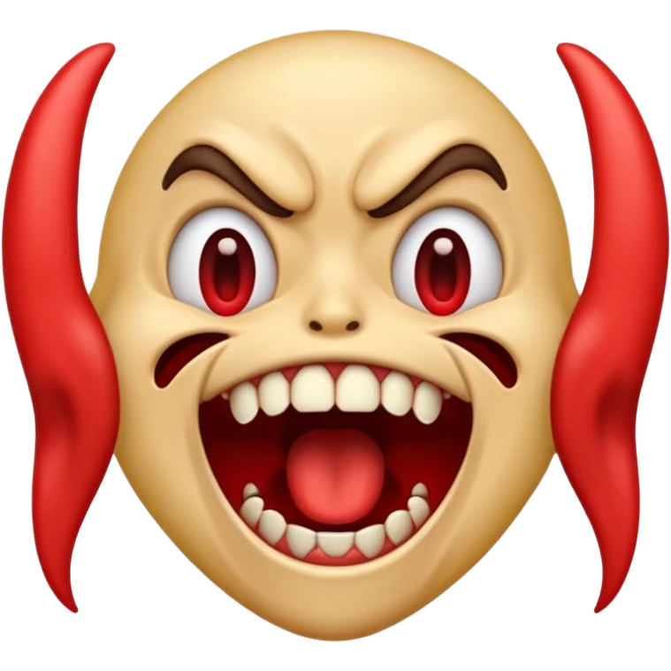 Scary emoji with big mouth screaming  emoji