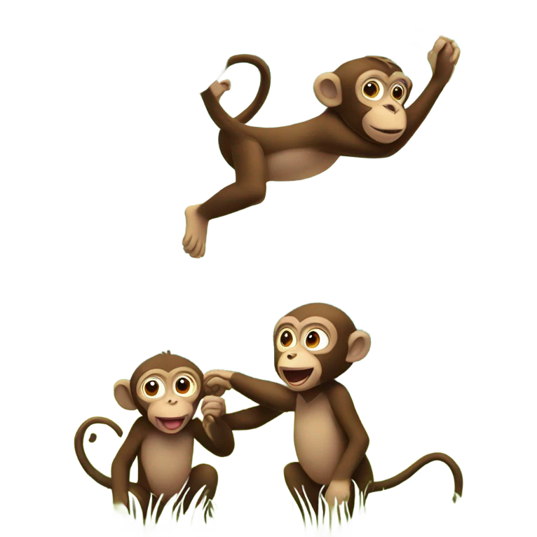 monkeys in a field  emoji