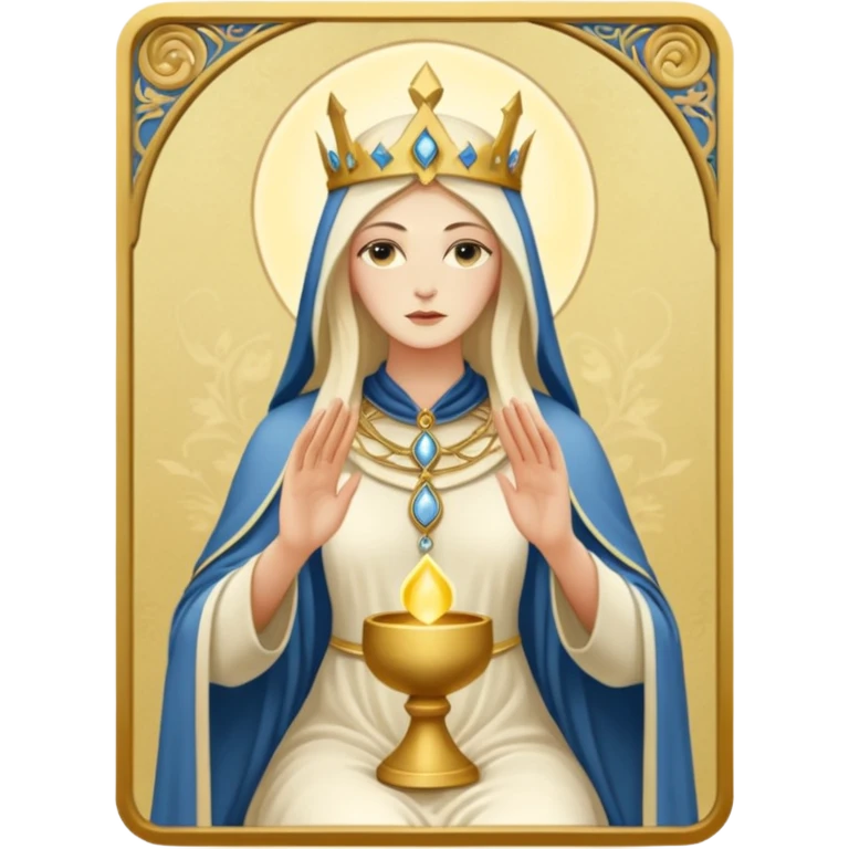 The cream-colored hight Priestess Tarot card emoji