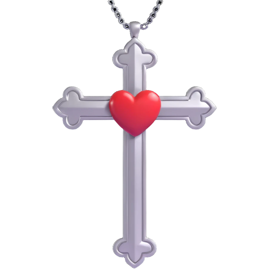 Light pink Chrome heart cross  emoji