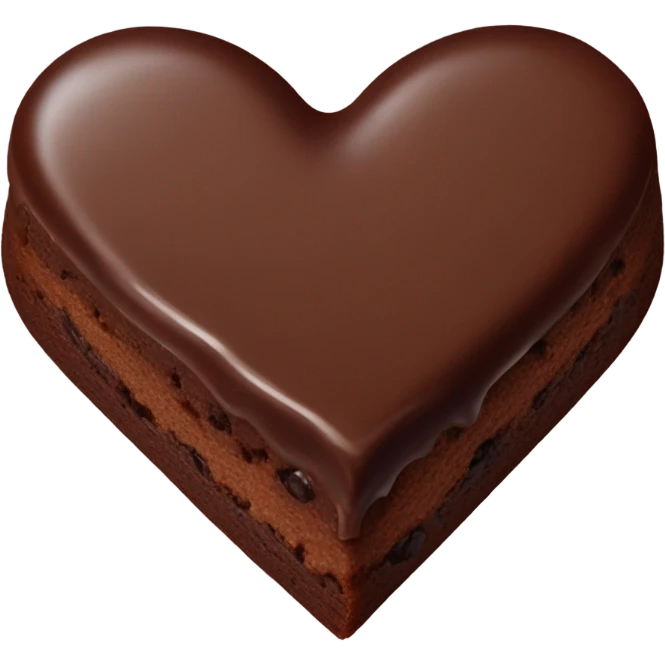 Heart shaped brownie emoji
