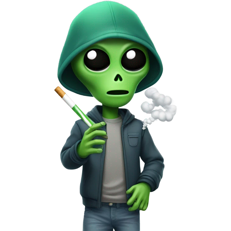 Alien smoking weed emoji