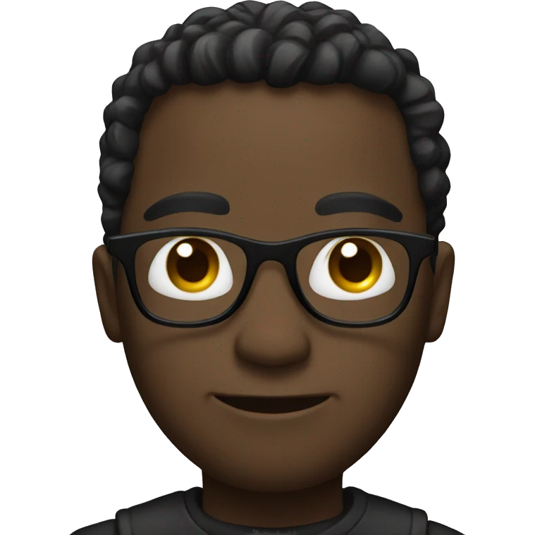 Black mes with glasses emoji