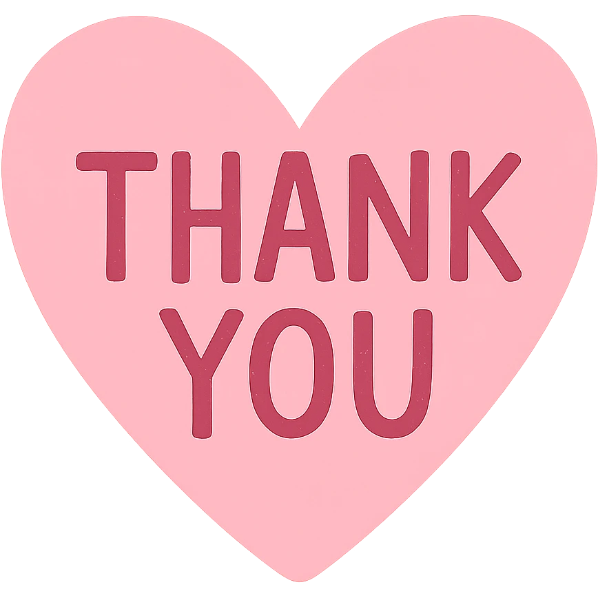 pink Thank you heart, remove background emoji
