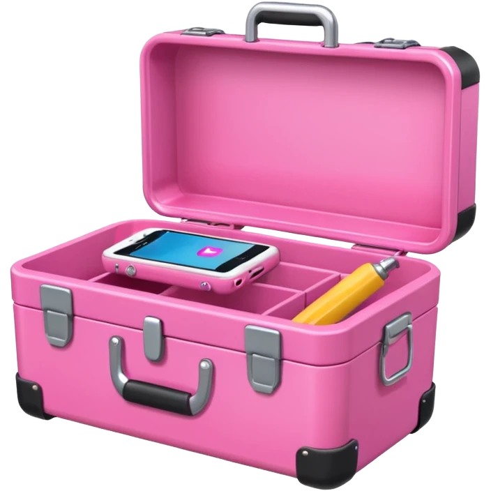 girly cellphone with a pink toolbox emoji