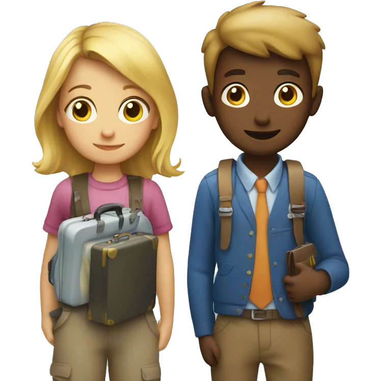 Make and emoji of a kid holding a suitcase  emoji