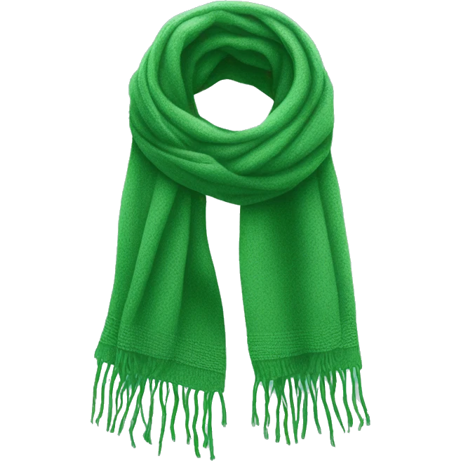 Realistic green winter scarf isolated. emoji