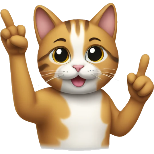 cat giving the peace sign emoji