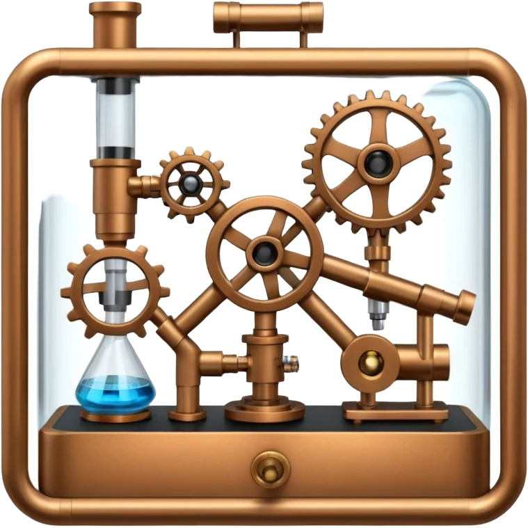 toolbox science, chemicals, mechanical gears, electronics, microscope, bohr atom model emoji