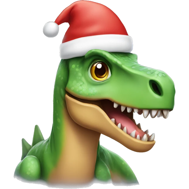 Dinosaur with Christmas hat  emoji