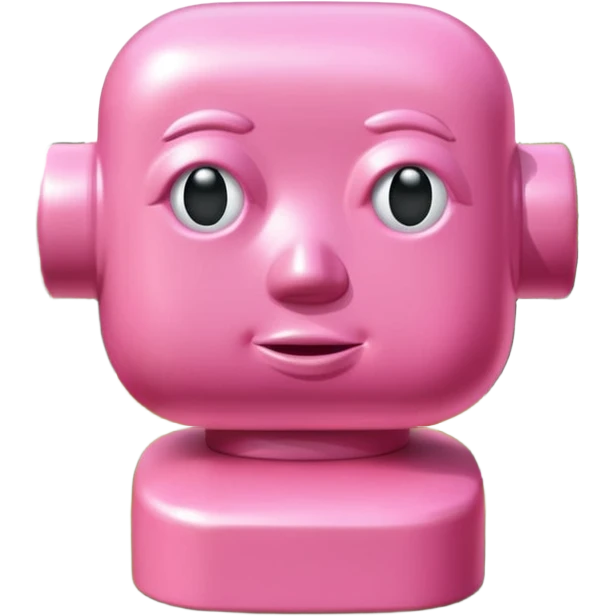Jeff Koons style pink spam bust sculpture in a garden landscape  emoji