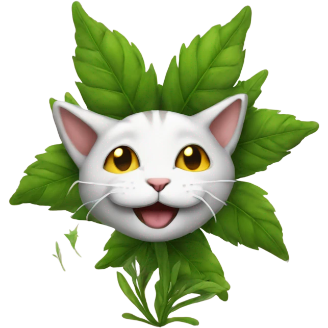 Weed cat happy smile  emoji