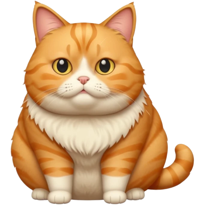 cute fat cat confused whole body emoji