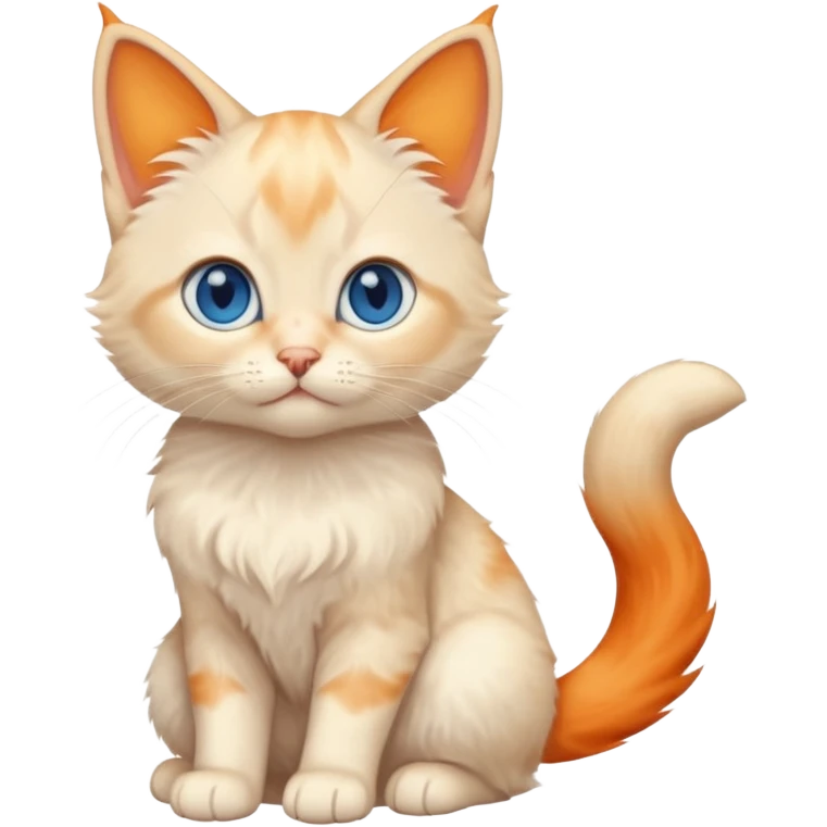 Flame point Siamese kitten with blue eyes and orange ears emoji