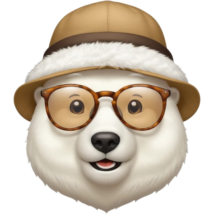  polar bear wearing glasses and a hat emoji