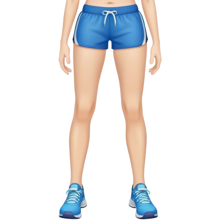 front view of full legs female with gym shorts emoji
