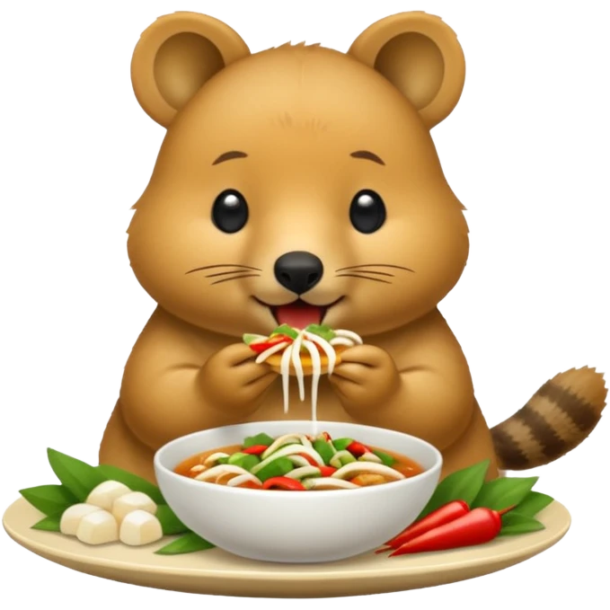 quokka eating vietnamese food emoji