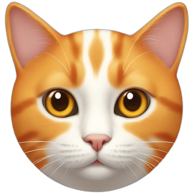 orange white cat with one eye emoji