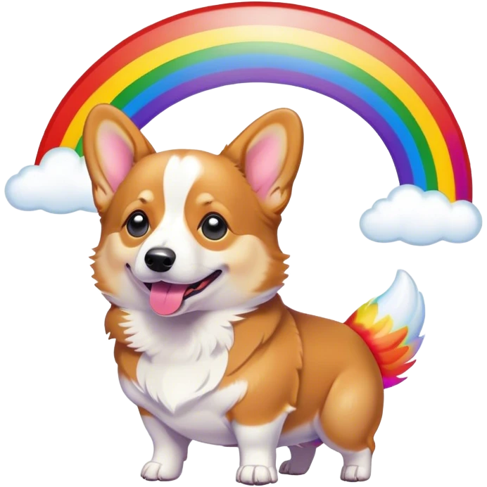 Corgi with a rainbow coming out of its butt emoji