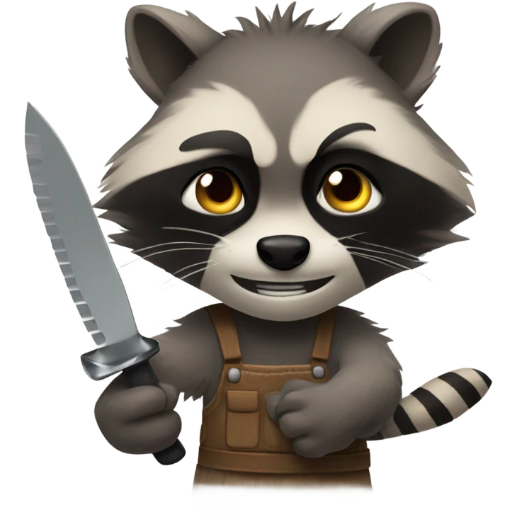 An angry raccoon with a knife   emoji