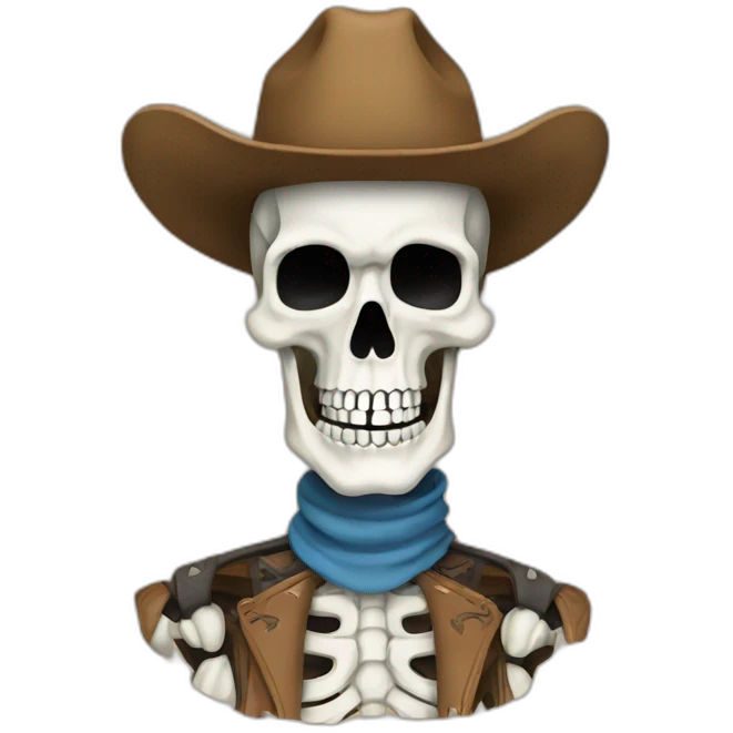 cowboy skeleton scarf emoji