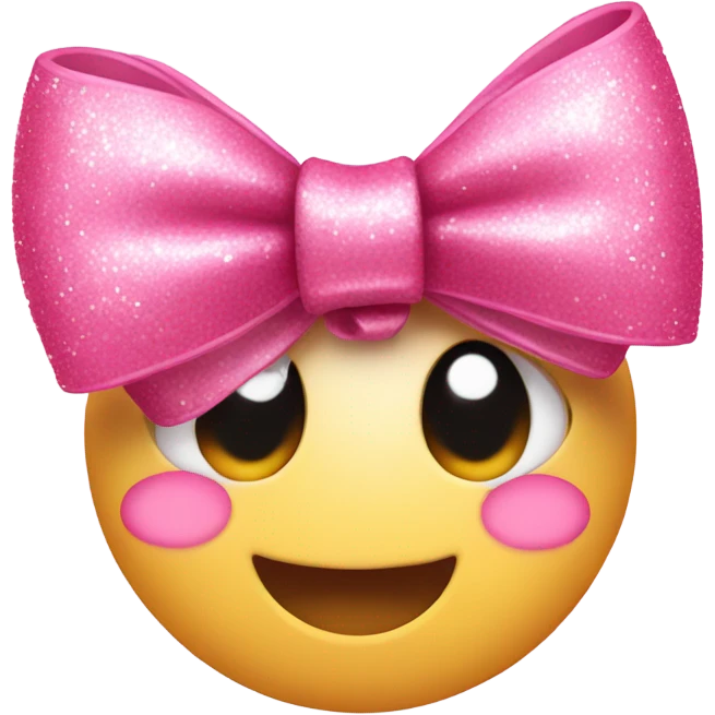 Pink sparkling bow emoji
