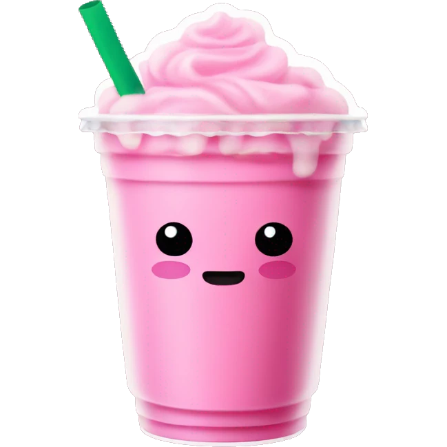 Pink boba tea Starbucks emoji