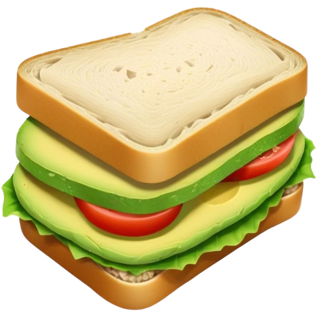Tuna and avocado inside a sandwich emoji