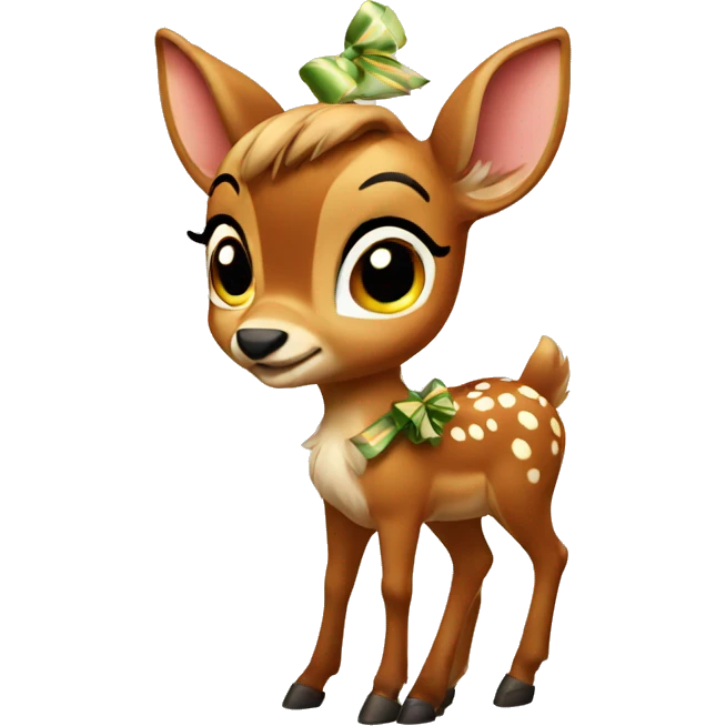 Bambi with bow emoji